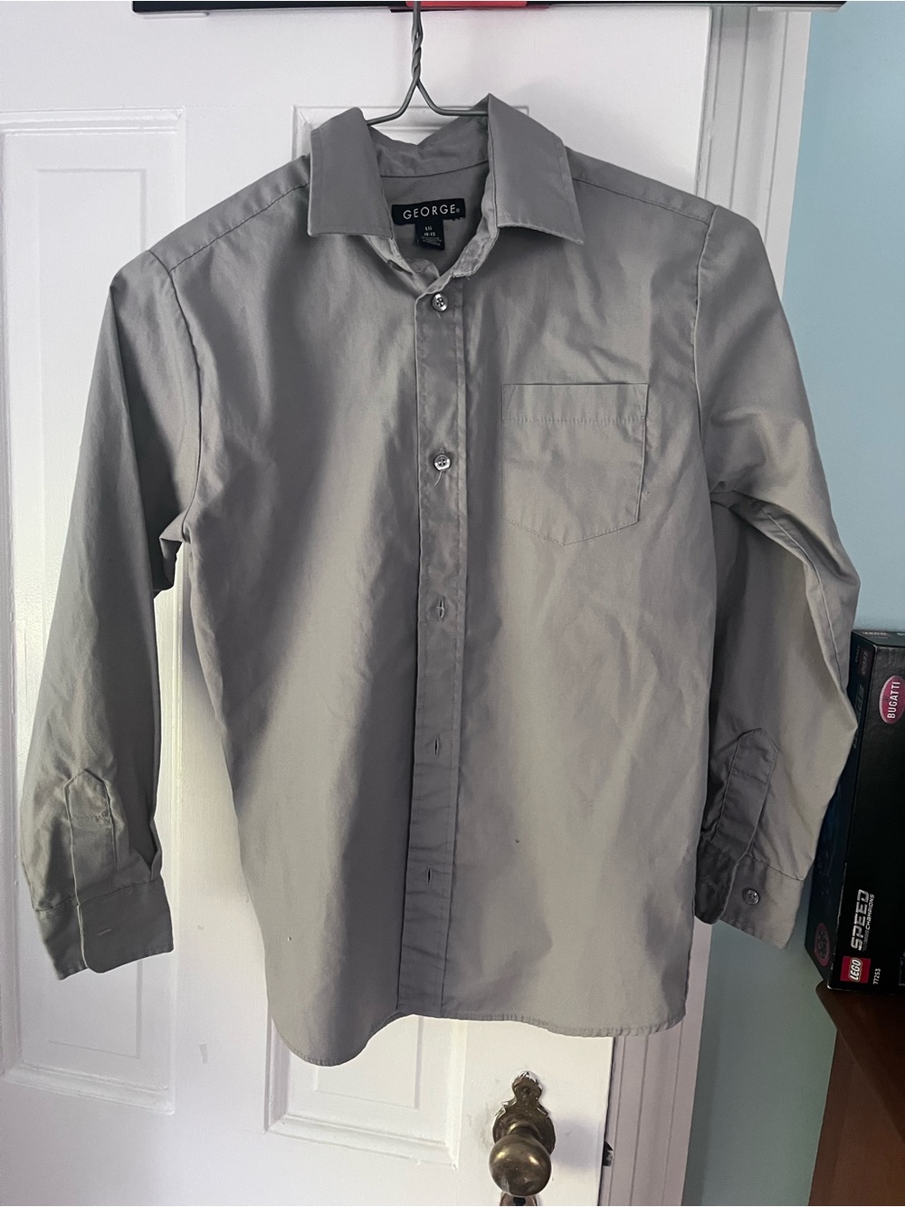 George Men’s Light Gray Long-Sleeve Dress Shirt